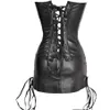 Set gonna corsetto in ecopelle nera sexy - Top Basque Outfit STEAMPUNK205m