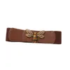 Plus bee women belt size Luxury design women alloy gold buckle oversize stretch belts elastic cummerbunds7180105