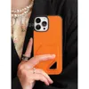 Classic P Designer Phone Case iPhone14 Pro Max 13 12 11 Simple Twill, Raw Leather, Plug-in All-Inclusive Phone Case.