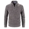 Pulls pour hommes hiver pull épais en molleton pour hommes demi-fermeture à col roulé pull chaud qualité mâle pulls en laine tricotés minces pour le printemps L230719