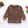 Pullover Toddler Baby Girls Sweater Fall Clothes Kids Sticked Ribbed Pullover Round Neck Wool Topps Leopard Full Sleeve Jumper 1 till 6 Yrs HKD230719