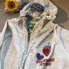Kvinnors hoodies tröjor Kvinnors hoodies tröjor Autumn och vinterdesign Sense Strberry Letter Printing Tops Thin Hooded Wild Cardig Z230719