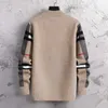 Hommes chandails 2023 nouveau hiver luxe pull en cachemire hommes doux chaud col roulé épissé couleur pull chandails L230719