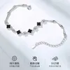 Pulseira de trevo de quatro folhas de prata 925 de designer, design pequeno para mulheres, estilo de beleza, presente para pulseira de melhor amiga