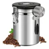 Storage Bottles 1800ml Sugar Coffee Bean Kitchen Stainless Steel Sealed Can Vacuum Jar Tea Container Home Canister With Spoon