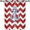 Curtain Home Nautical Anchor Curtains 2 Panel For Sliding Glass Door Bedroom Living Room Shading Thin Blinds Drapes