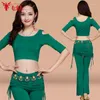 Scen Wear Sexig Belly Dance Costume Modal Set (Top Pants) 2st/Sid Sido DrawString Performance Clothing