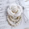 2024 Nya Corsage Pins Brosches Anxin Sh White Camellia Brosche Hand Made Collar Flower Black Wine Red Rose Stereoskopisk stift hög nivå dekoration