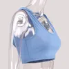 ヨガの衣装女性パーカーを走っているブラジャージムフィットネススリムスポーツパッドドックプルーフプッシュアップセクシーなクロップタンクトップ女性Tシャツスポーツウェア