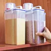 Storage Bottles Home Plastic Box Rice Cylinder With Flour Sealed Barrel Kitchen Thick Cover Food Organizer