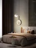 Pendelleuchten Schlafzimmer Nachttischlampe Luxus-Stil voller Sterne Hintergrund Wand Nordic Bar Counter Double Head Long Line Kleiner Kronleuchter