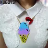 Fashion Jewelry Acrylic Ice Cream Large Pendant Necklace for Women Sweater Chain281u