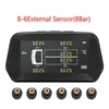 Smart Solar Car TPMS Monitor della pressione dei pneumatici per furgoni leggeri Allarme pneumatici per camion pesanti con 6 sensori esterni Auto Security244M