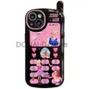 Cas de téléphone portable 2023 Pink Doll 3D mobile Cool fille cadeau étui de téléphone en silicone souple pour iPhone 11 13 12 14 Pro Max Plus X XS XR Corée US Couverture arrière J230719