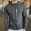 Sudaderas con capucha para hombre Sudaderas con capucha deportivas para hombre Secado rápido Elástico con capucha Hombre Fitness Chaquetas para correr Gimnasio al aire libre Abrigos Entrenamiento informal Ropa deportiva Protector solar T230719