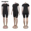 Dames Trainingspakken Pulkritu Mode Set Knipsel Diamanten Schouder Rits T-shirt En Shorts 2023 Chique Twee 2 Stuk Outfits Trainingspak