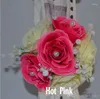 Декоративные цветы Элегантные искусственные розовые шелковые фоновые кулиные букеты для свадебного декора