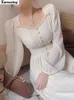 Urban Sexy Dresses 2023 Summer Women Fashion Elegant White Midi Vintage Princess Feminino Party A Line Clothes Vestdios 230719