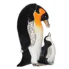 Emaljerad tennkristall bejeweled trinket smycken låda penguin w baby nautical dekoration nyhet gåvor254u