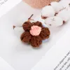 Haaraccessoires Ins Wind Touw Schoolmeisje Koreaanse Versie Van De Wol Bloem Net Rood Leer Rib Fluffy Ring Handgemaakt Ornament