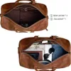 Plunjezakken Vintage Heren Reistas Echt Leer Handbagage Boston Bag Duffle Grote Capaciteit Schoudertas Voor 16 Inch Laptop NUPUGOO 230719