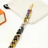 Chaîne cubaine Titanium Ice Out Chain Mens Designer Bracelets Tennis Chain Mixed Color Bracelet Fashion Classic