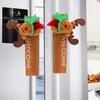 Decoración de fiestas Productos navideños Nevera horno de microondas manija de la puerta de lavavajillas cubiertas de snowman de nieve de claus en casa