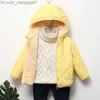 Casaco Casaco de bebê jaqueta grossa de inverno jaqueta de pelúcia quente para meninas jaqueta de pele com capuz roupas infantis casaco de neve Z230720