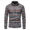 Heren Truien 2022 Herfst Winter Heren Nieuwe Casual Jacquard Half Zip Gebreide Trui Truien Jas Mannen Lange Mouw Trui Pullover pull homme L230719