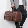 Plunjezakken Retro Lederen Reizen Tote Tassen Mannelijke Weekendtas Heren Grote Capaciteit Handbagage Duffel Handtassen Schoudertas Drop X245C 230719