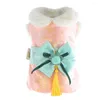 Vêtements pour chiens adorables beaux chats chauds pour animaux de compagnie robe costume motif floral respectueux de la peau pour l'automne