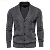 Maglioni da uomo Cardigan Argyle da uomo Classico Autunno Inverno Maglione caldo Moda Pullover in cotone puro colore Maglieria maschile Abbigliamento L230719