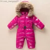 Hoodies Sweatshirts New Russian Winter Duck Down Jacket Boys' Children's Thick Ski Suits Girls' Bodysuit Baby Snowy Coat Children's Coat Baby Waterproof Coat Z230720