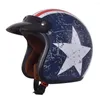 Motorcykelhjälmar Dot Certification Four Season Retro Open Helmet Moto Capacete de 3/4 Face Casco