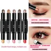 Eye ShadowLiner Combination Ombretto a doppia testa stick in metallo e penna color crema luccicante impermeabile ad alto pigmento durevole 230719