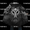 Herren Wollmischungen Fenrir Viking Night Dark Wolf Tattoo Print Dicker warmer Kapuzenmantel Herren Mantel Mantel Winddichtes Fleece Cape Robe Decke-1 HKD230718