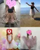 Flickans klänningar Little Girl Wedding Party Dress Summer Costumes For Girls Baby Kids Princess Tulle Vestido Barn Pink Sling Clothes