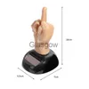 Interior Decorations Funny Finger Car Ornament Solar Powered Middle Finger Shaking Decoration Car Dashboard Ornaments Gift Auto Interior Prank Toy x0718