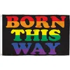 90x150 cm Rainbow LGBT Born This Way Flag Flag Gay Pride Factory Direct Whole podwójnie zszyty 3x5fts2374