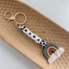 Nyckelringar Lanyards MacRame Hobo Mini Rainbow Personaliserad nyckelring Anpassad nyckelring Beaded Keychain Diaper Bag Keychain Backpack Bag Keychain 230718