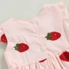 女の子のドレスma baby 9m-3y幼児幼児幼児の赤ちゃんキッズドレスドレスストロベリーチェリープリント女の子のための夏のビーチの服のためのドレス
