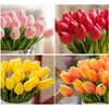 Decorative Flowers & Wreaths Wedding Party Favor Mini 30cm PU Foam Tulip Branch White Pink Blue El Home Art Decor Plastic Artificial 10 Piec