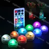 Unterwasserlichter 3LED rund tauchbar 10 Stück Set Knopf wasserdicht IP67 mehrfarbig mit 21 Tasten Controller für Party Blumentopf Fis306G