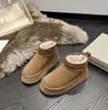 Botas de Neve de Designer Clássico Tazz Australian Mini Tasman Chinelo Plataforma Fluffy Mules Quente Inverno Meia Bota de Pele Feminina Bota de Sapato Luxuoso Tamanho 35-45