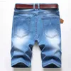 Shorts Masculino 2022 Calções Soltos de Verão Casual Masculino Ripped Jeans Cargo Shorts Para Masculino Cintura Elástica Calças Cargo Bermuda Jeans Masculina L230719