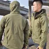 Herrjackor Han Wild Hunting Soft Military Tactical Jacket Man Combat Waterproof Fleece Men Clothing Multicam Coat Windbreakers 5xl 230719