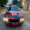 Red Black Camouflage Premium Vinyl Car Wrap Decal Film Sheet Foil With Air Channel Release Technology2454