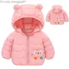 Jas 2021 Winter Boys 'Warm Jacket herfst mode babymeisjes schattige cartoon ritsjack capuchon jas kinderjas z230719
