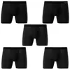 Underpants 5pcs Boxershorts Men Long Cotton Man Breathable Solid Flexible Shorts Boxer With Pluse Size Para Hombre