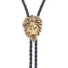 Bolo Ties Retro mode driedimensionale lion king bolo tie mannen en vrouwen lederen touw ketting HKD230719